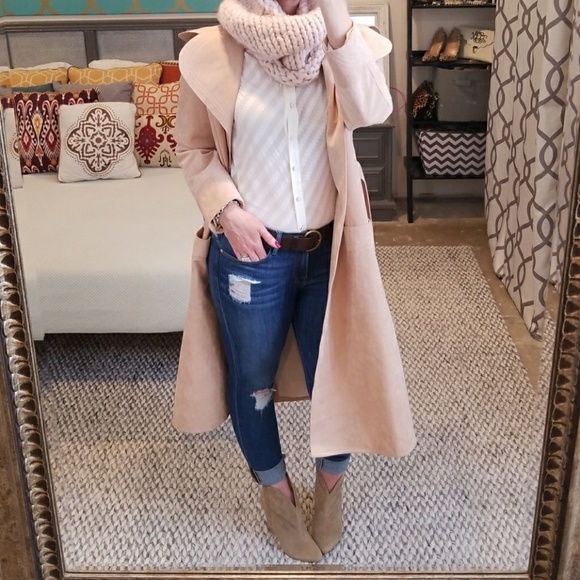 Ultra Suede Jackets & Blazers - Vintage Ultra Suede Light Pink Duster Jacket